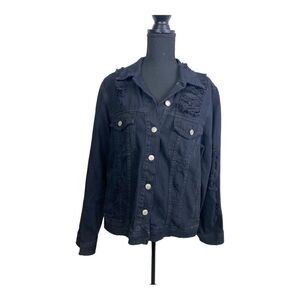 #151 SIGNATURE 8 Distressed Black Jean Jacket